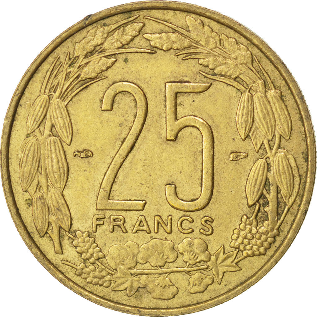 CAMEROON, 25 Francs, 1958, KM #12, EF(40-45), Aluminum-Bronze, 27.2, Lecompte...