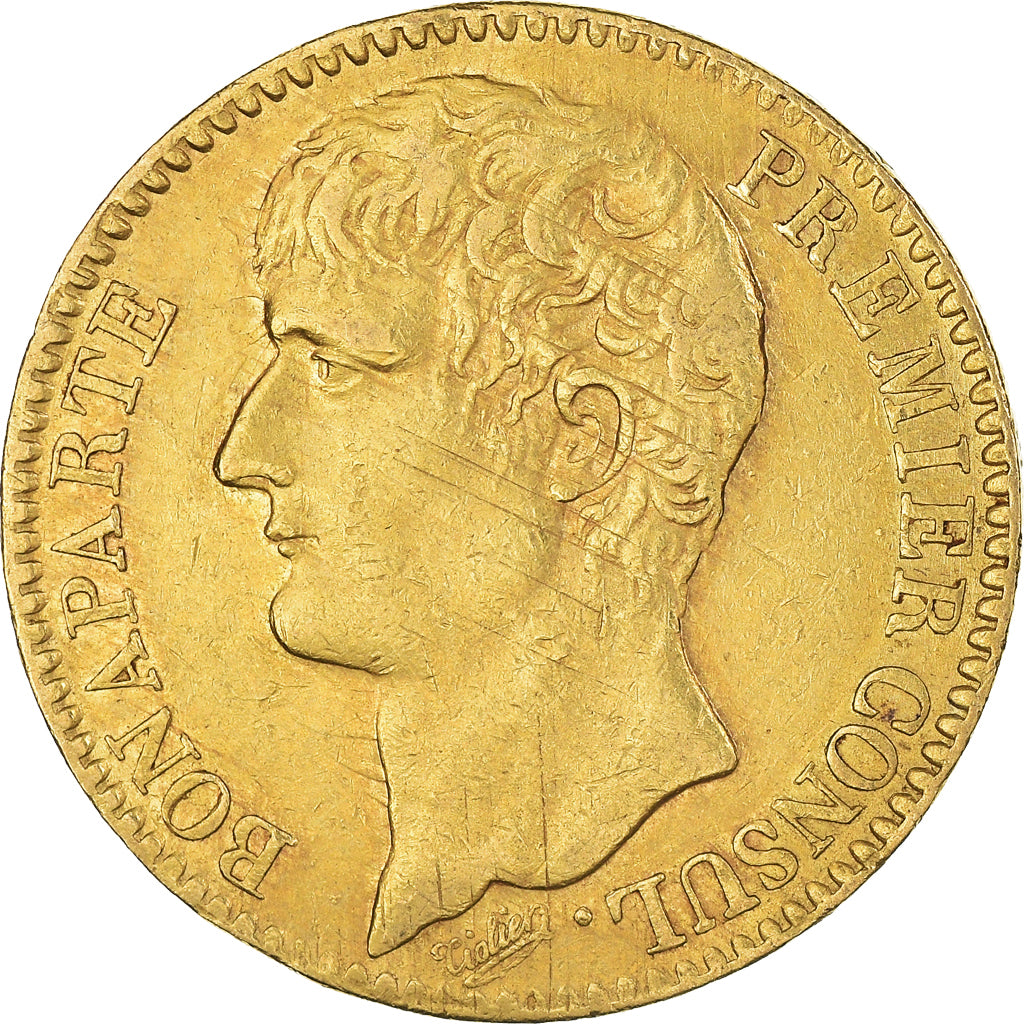 Coin, France, Napoleon I, 40 Francs, An XI, Paris, Without olive, EF(40-45)