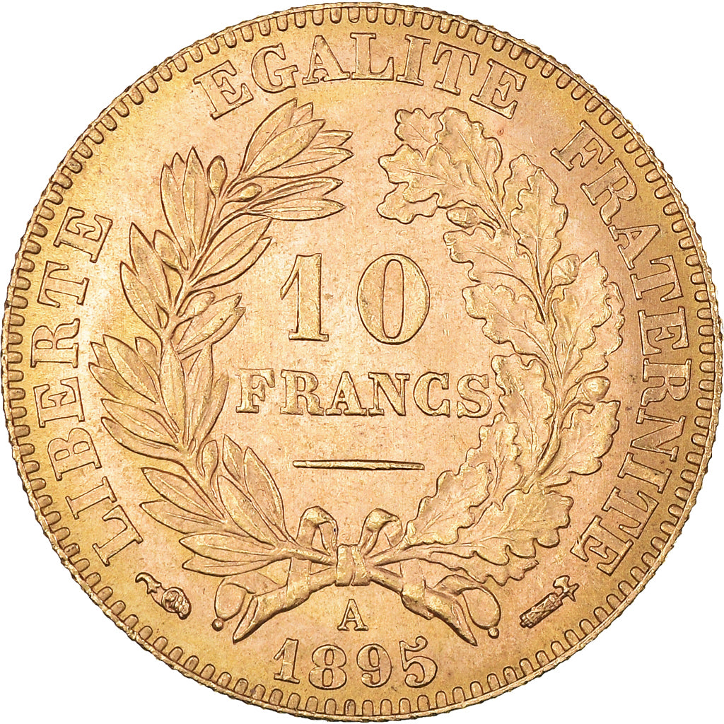 Moneda, Francia, Cérès, 10 Francs, 1895, Paris, EBC, Oro, KM:830, Le