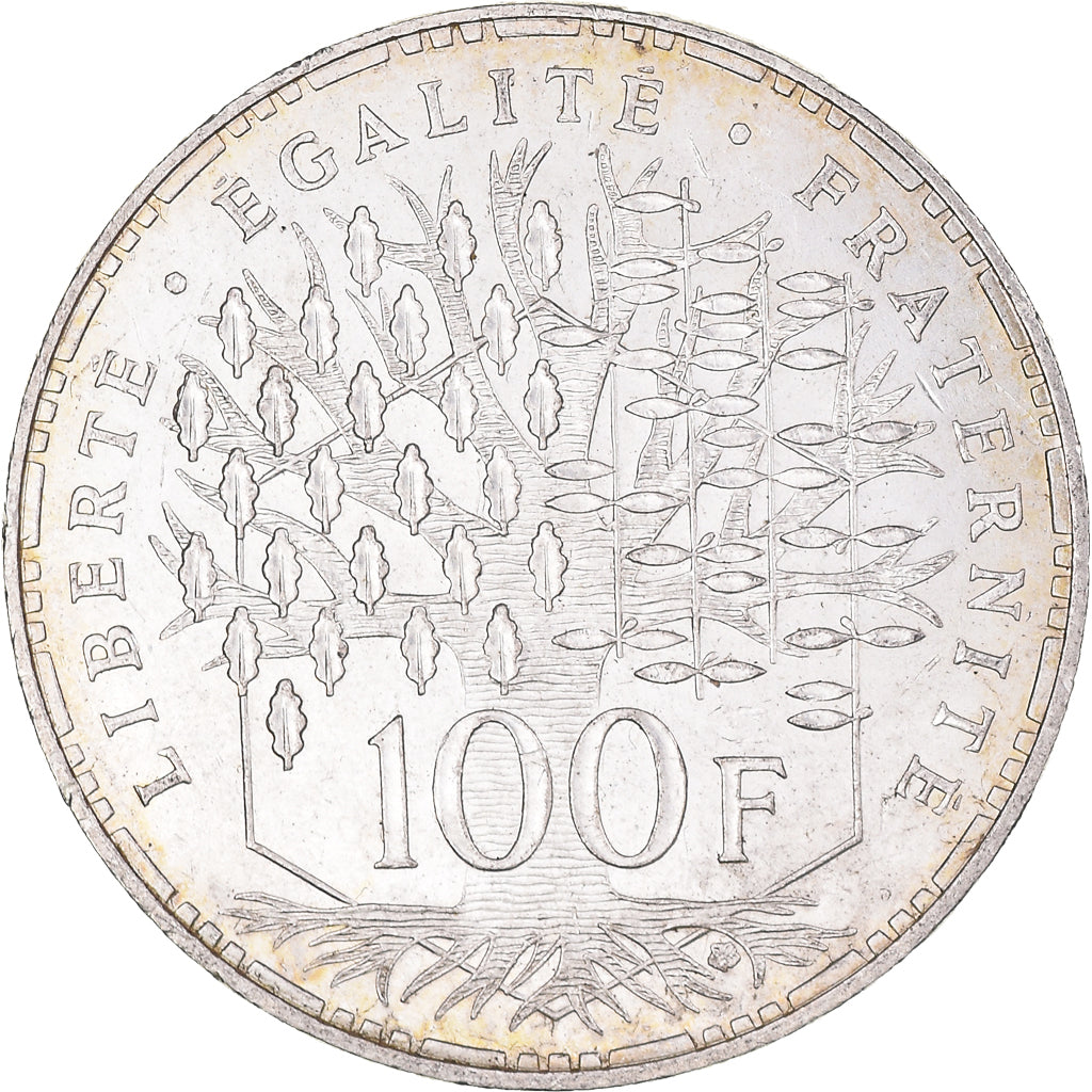 Moeda, França, Panthéon, 100 Francs, 1987, Paris, AU(55-58), Prata, KM:951.1
