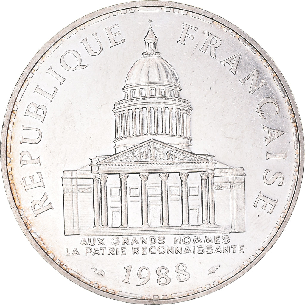 Coin, France, Panthéon, 100 Francs, 1988, Paris, MS(60-62), Silver, KM:951.1