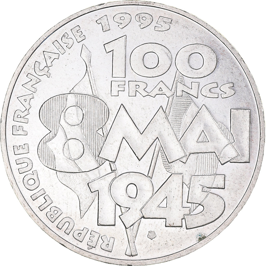 Coin, France, 8 mai 1945, 100 Francs, 1995, MS(63), Silver, KM:1116.1