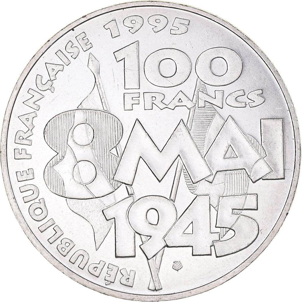 Coin, France, 8 mai 1945, 100 Francs, 1995, MS(63), Silver, KM:1116.1