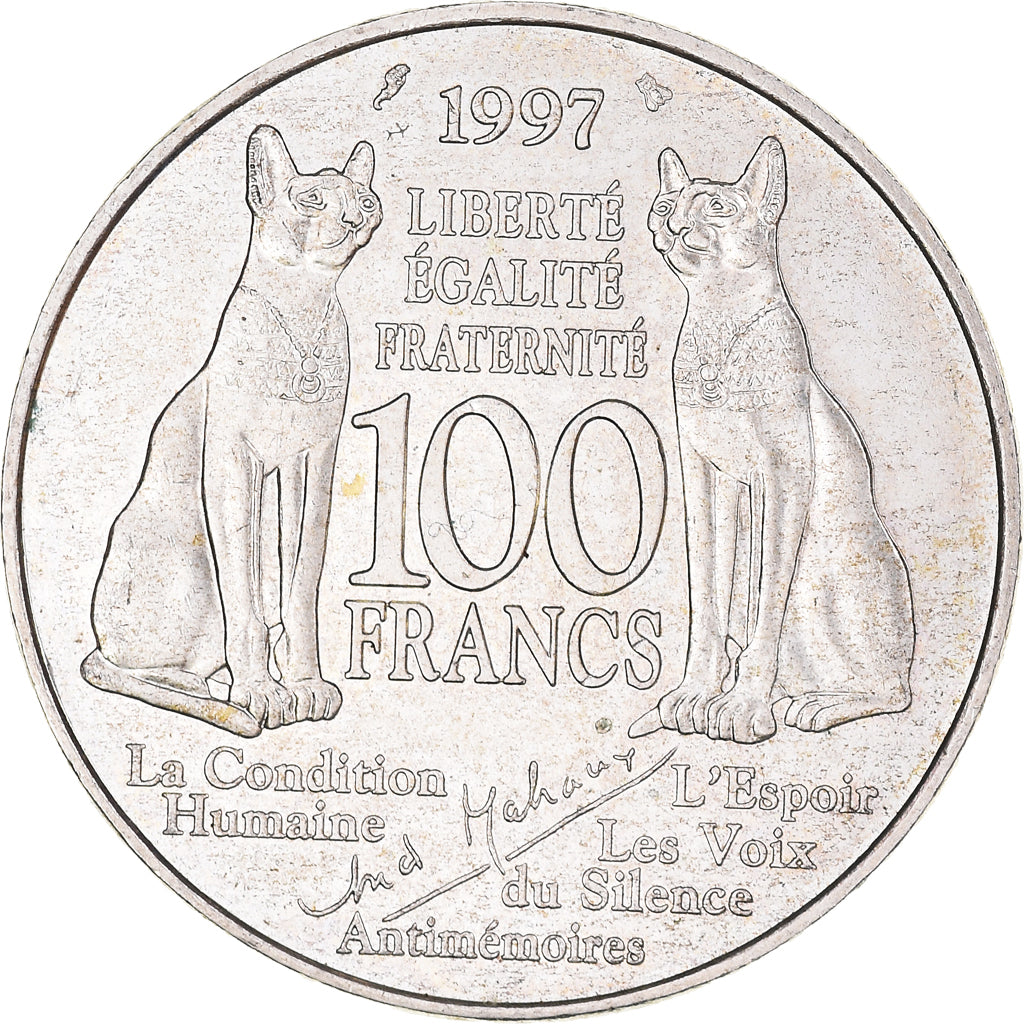 Coin, France, André Malraux, 100 Francs, 1997, MS(60-62), Silver, KM:1188