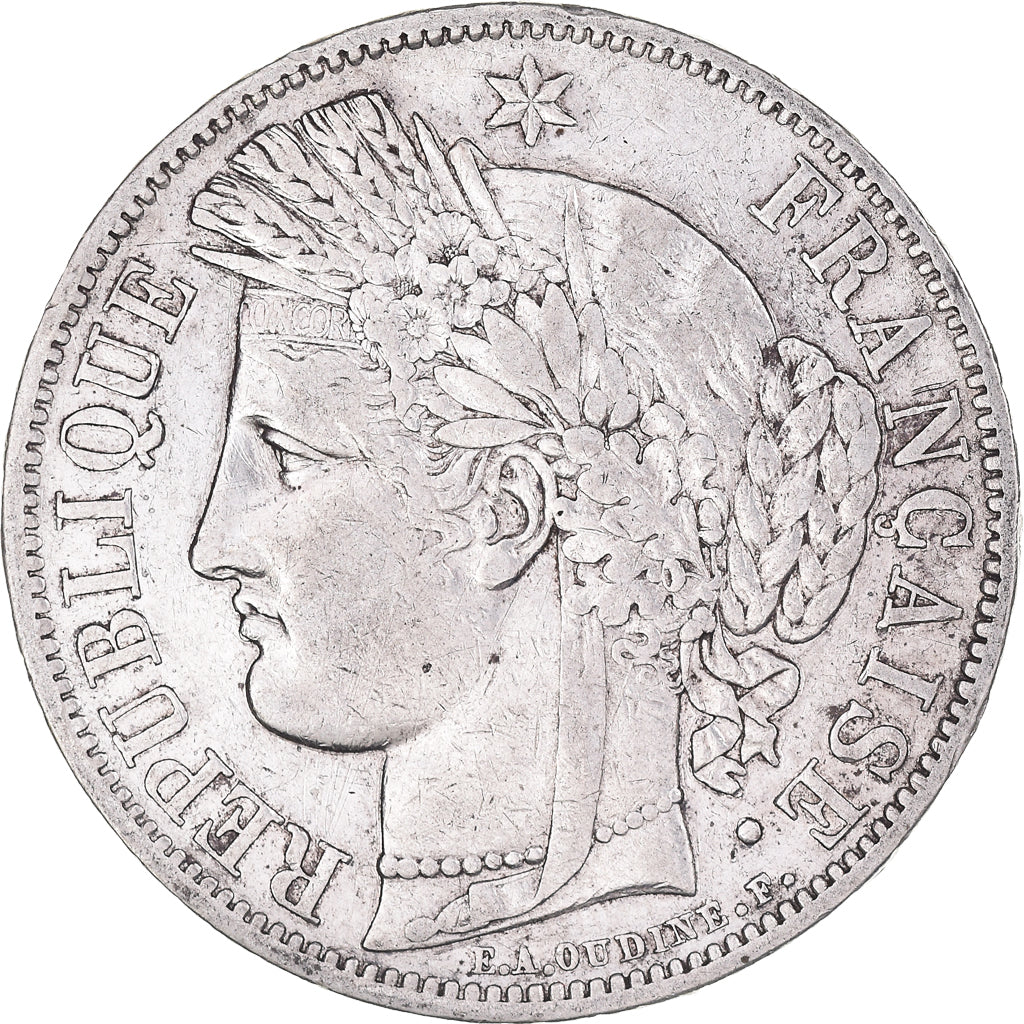 Coin, France, Cérès, 5 Francs, 1849, Paris, VF(30-35), Silver, KM:761.1