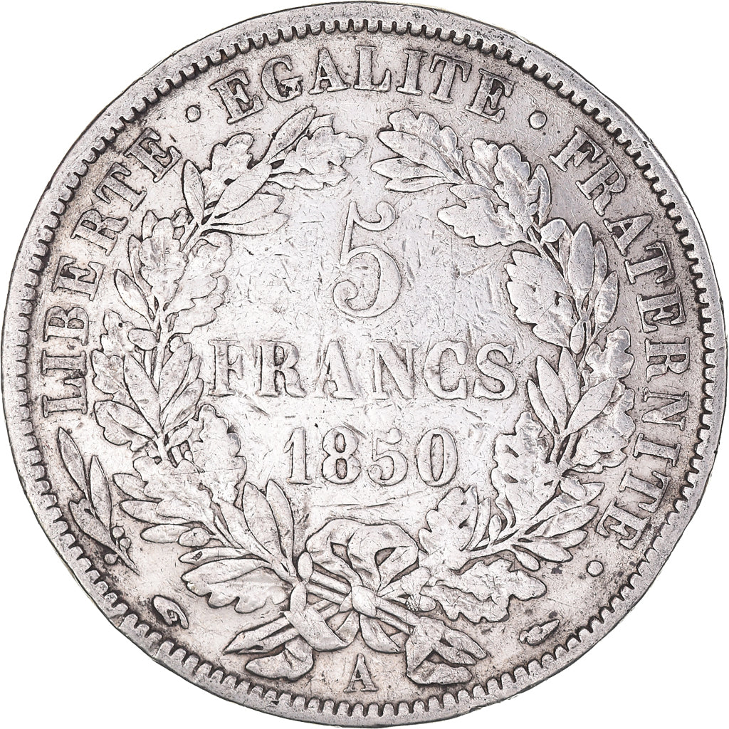 Monnaie, France, Cérès, 5 Francs, 1850, Paris, TB+, Argent, Gadoury:719