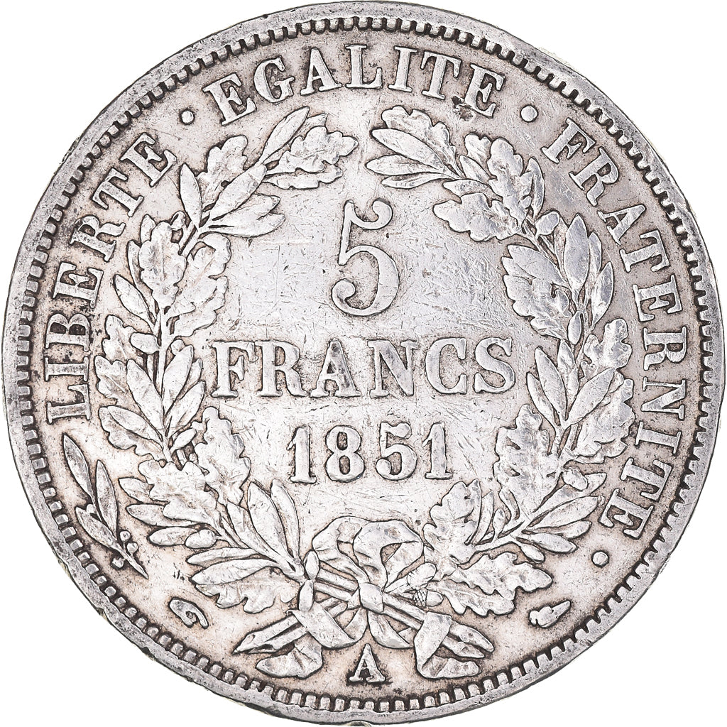 Coin, France, Cérès, 5 Francs, 1851, Paris, VF(30-35), Silver, KM:761.1