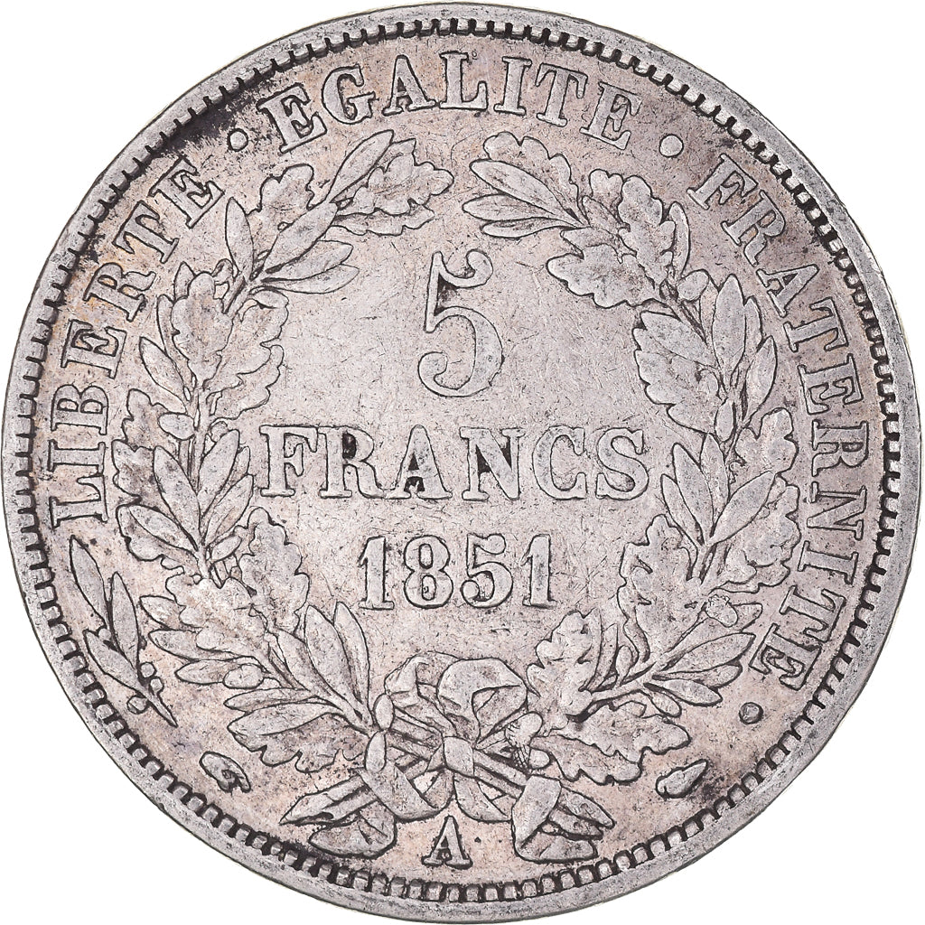 Münze, Frankreich, Cérès, 5 Francs, 1851, Paris, S+, Silber, KM:761.1