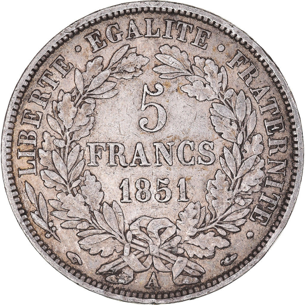 Coin, France, Cérès, 5 Francs, 1851, Paris, EF(40-45), Silver, KM:761.1