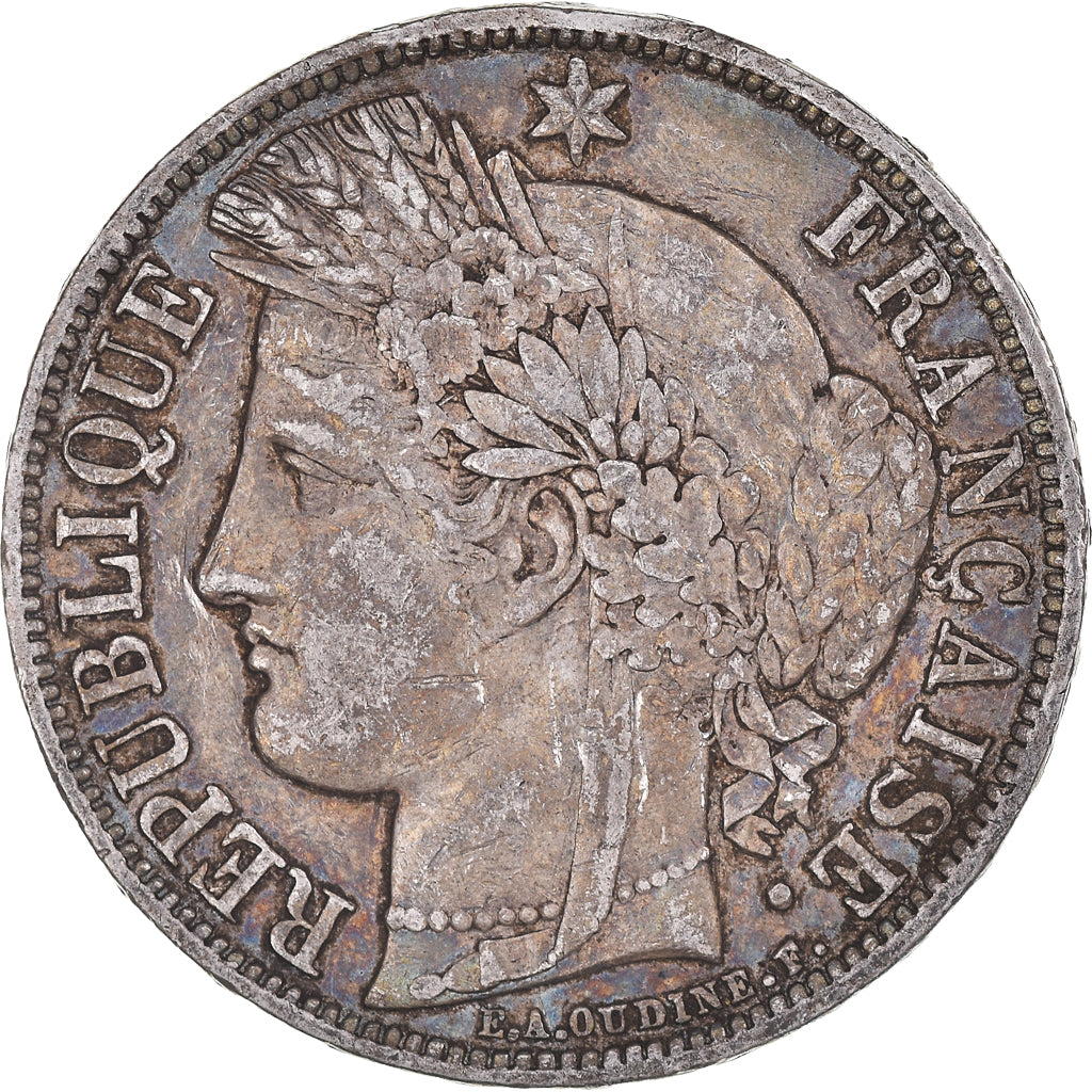 Coin, France, Cérès, 5 Francs, 1870, Paris, EF(40-45), Silver, KM:818.1