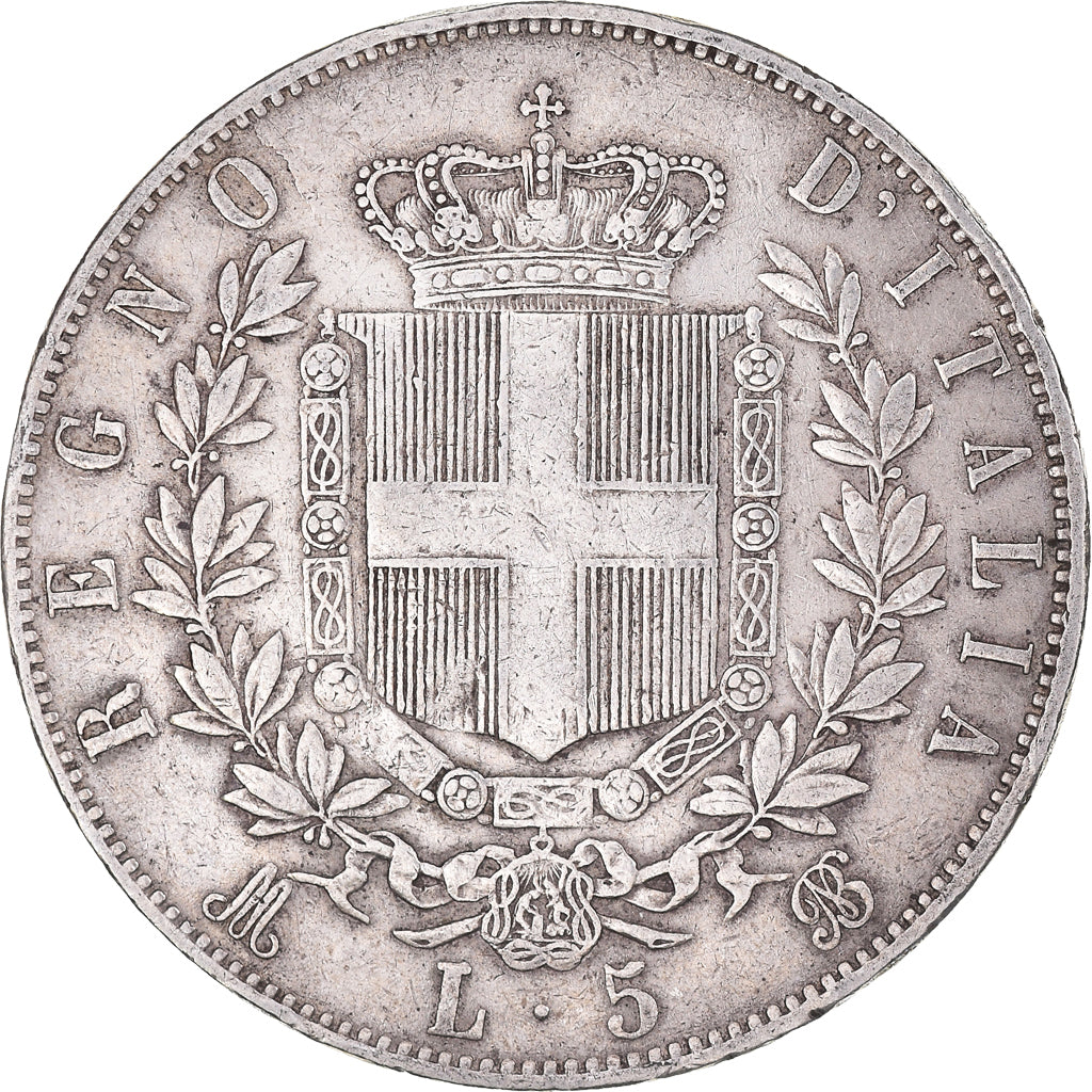 Monnaie, Italie, Vittorio Emanuele II, 5 Lire, 1869, Milan, TB+, Argent, KM:8.3
