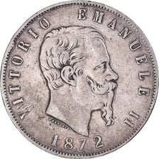 Münze, Italien, Vittorio Emanuele II, 5 Lire, 1872, Milan, S, Silber, KM:8.3