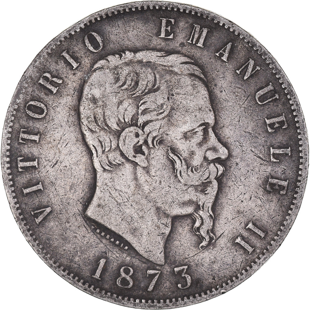 Monnaie, Italie, Vittorio Emanuele II, 5 Lire, 1873, Milan, TB, Argent, KM:8.3