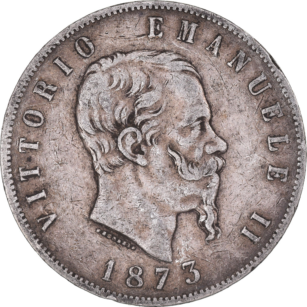 Monnaie, Italie, Vittorio Emanuele II, 5 Lire, 1873, Milan, TB, Argent, KM:8.3