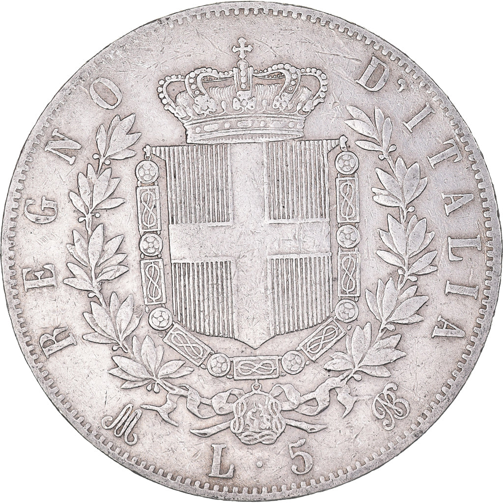 Coin, Italy, Vittorio Emanuele II, 5 Lire, 1874, Milan, VF(20-25), Silver