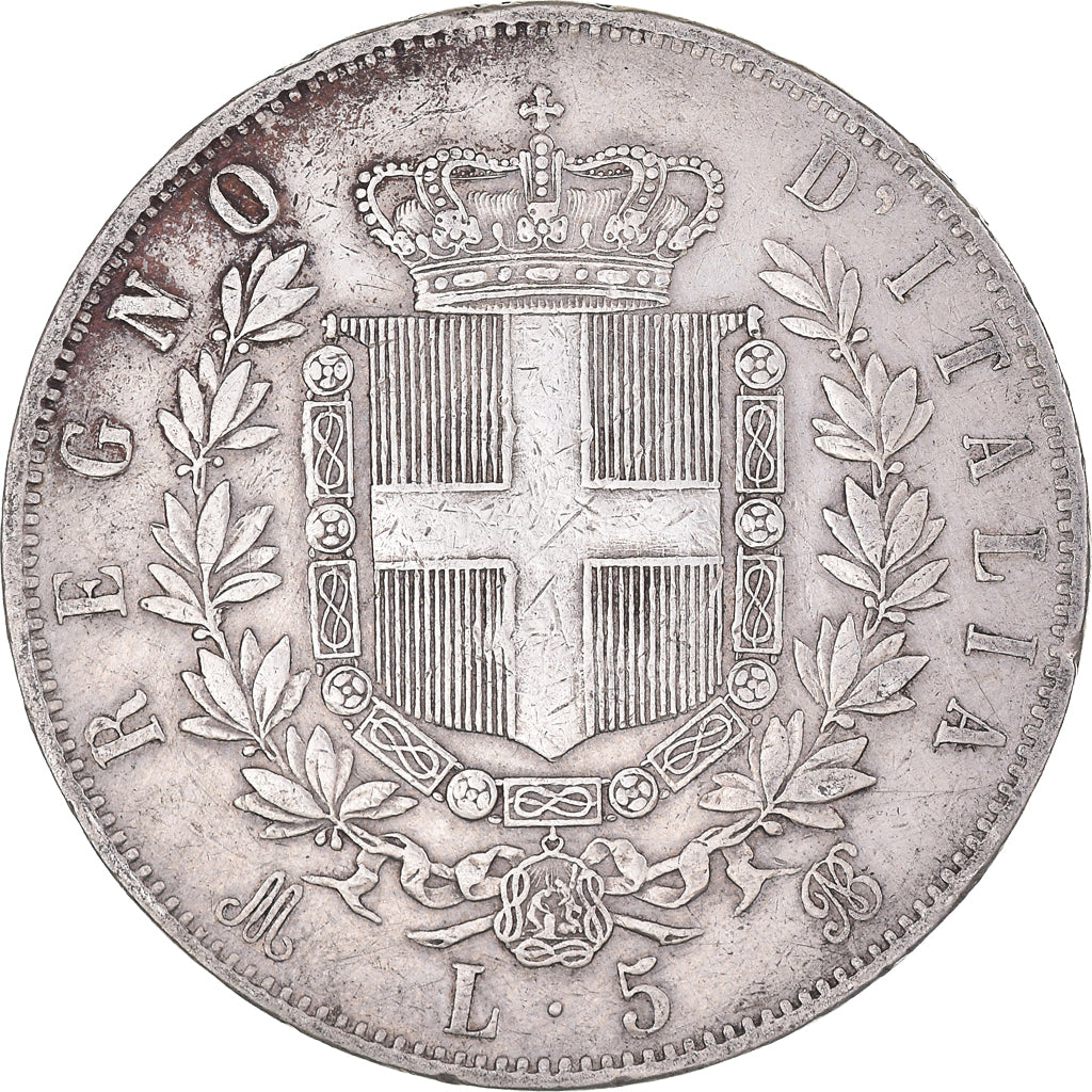 Monnaie, Italie, Vittorio Emanuele II, 5 Lire, 1874, Milan, TB+, Argent, KM:8.3