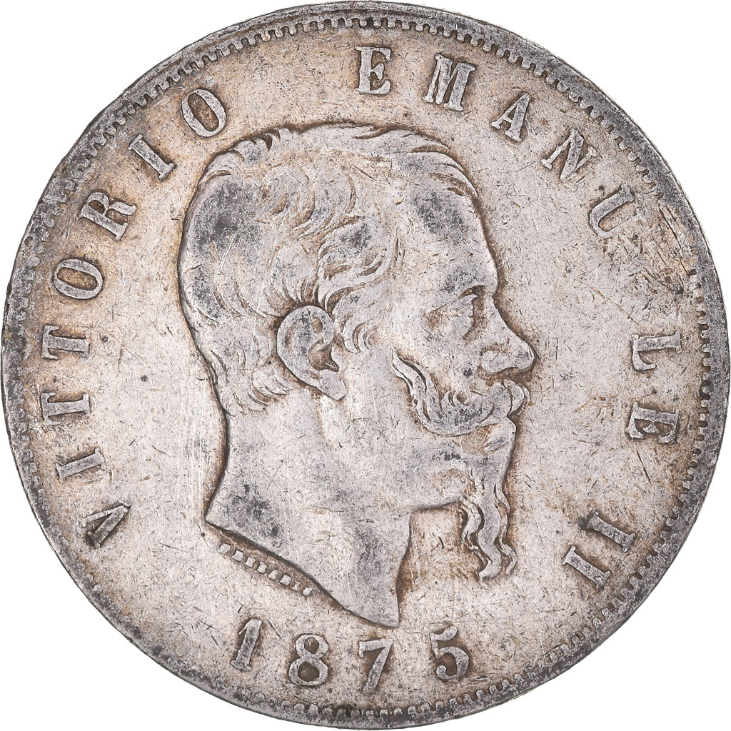 Monnaie, Italie, Vittorio Emanuele II, 5 Lire, 1875, Milan, TB, Argent, KM:8.3