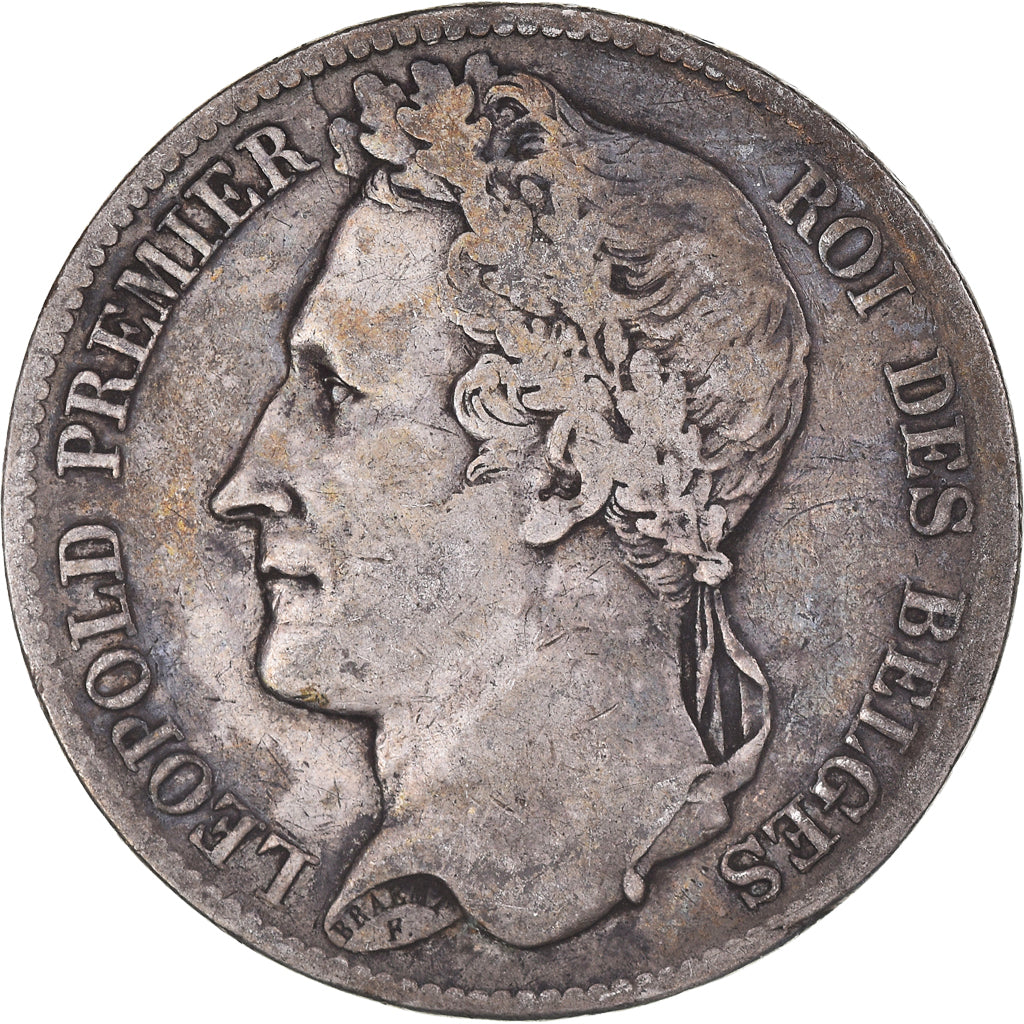 Moneta, Belgio, Leopold I, 5 Francs, 5 Frank, 1833, MB, Argento, KM:3.1