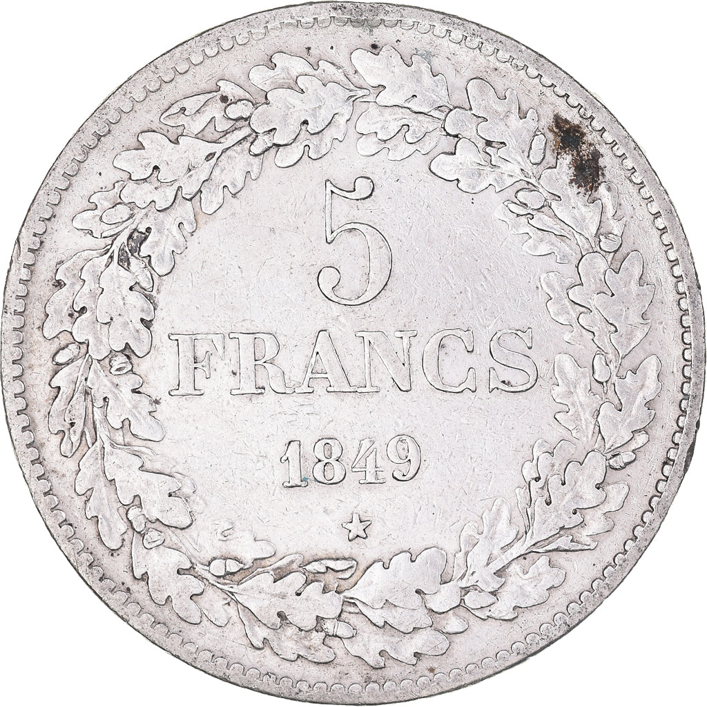 Coin, Belgium, Leopold I, 5 Francs, 5 Frank, 1849, VF(30-35), Silver, KM:3.2