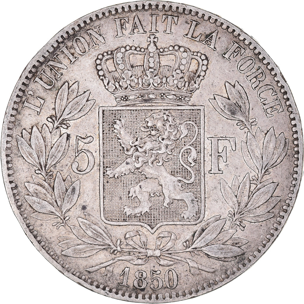 Coin, Belgium, Leopold I, 5 Francs, 5 Frank, 1850, VF(30-35), Silver, KM:17