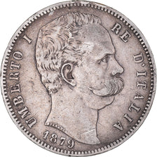 Monnaie, Italie, Umberto I, 5 Lire, 1879, Rome, TB+, Argent, KM:20