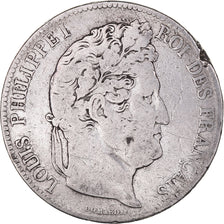 Moneta, Francia, Louis-Philippe, 5 Francs, 1832, Nantes, MB, Argento, KM:749.12