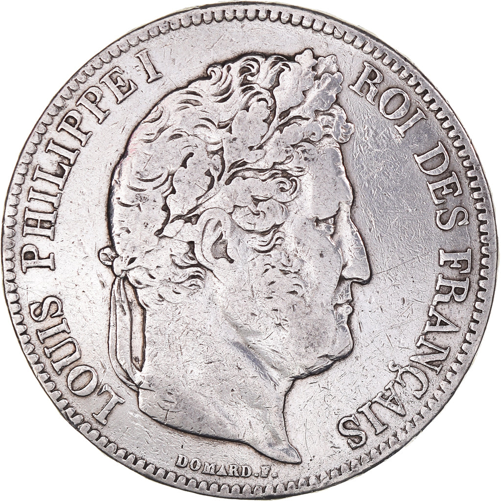 Coin, France, Louis-Philippe, 5 Francs, 1833, Nantes, VF(20-25), Silver