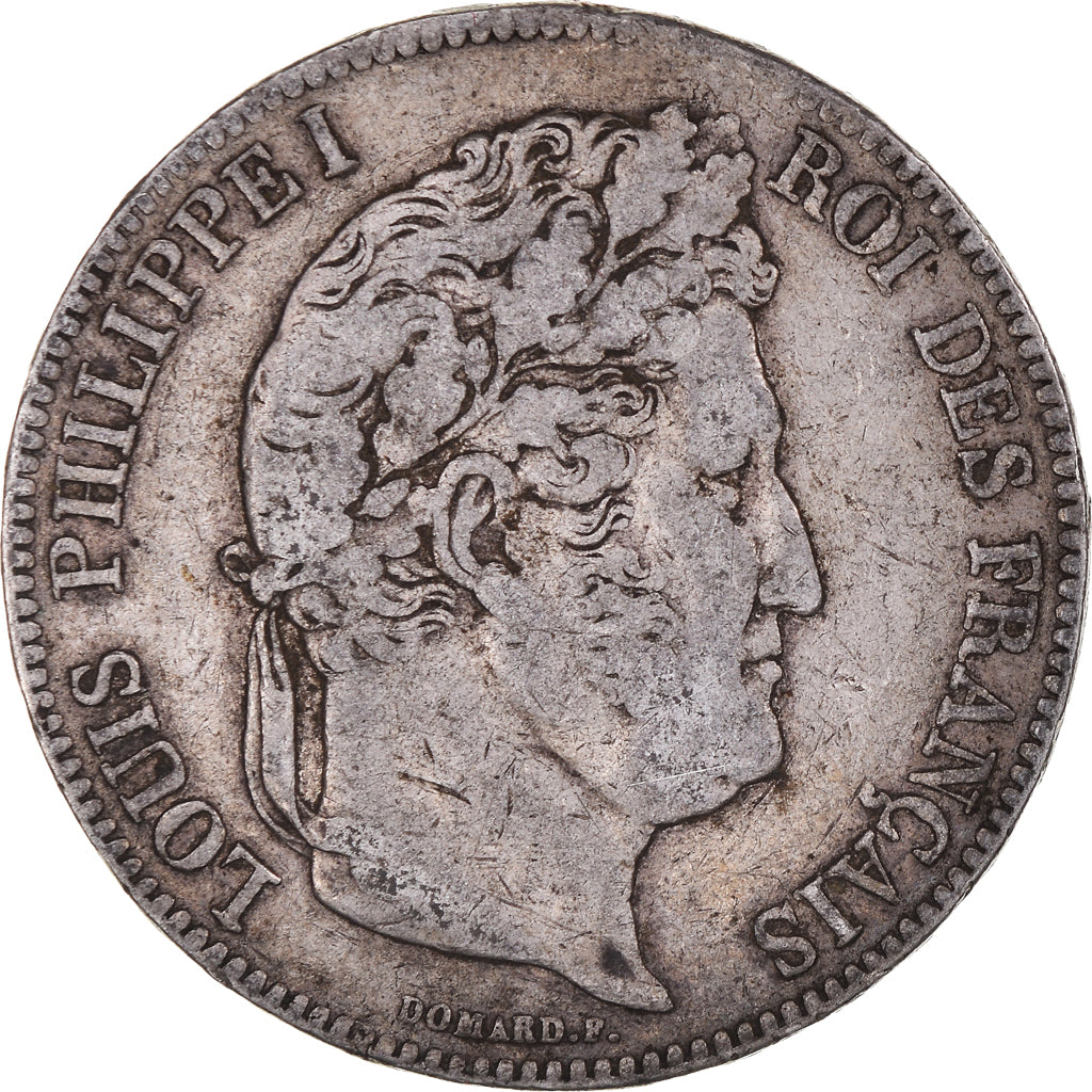 Coin, France, Louis-Philippe, 5 Francs, 1834, Nantes, VF(20-25), Silver