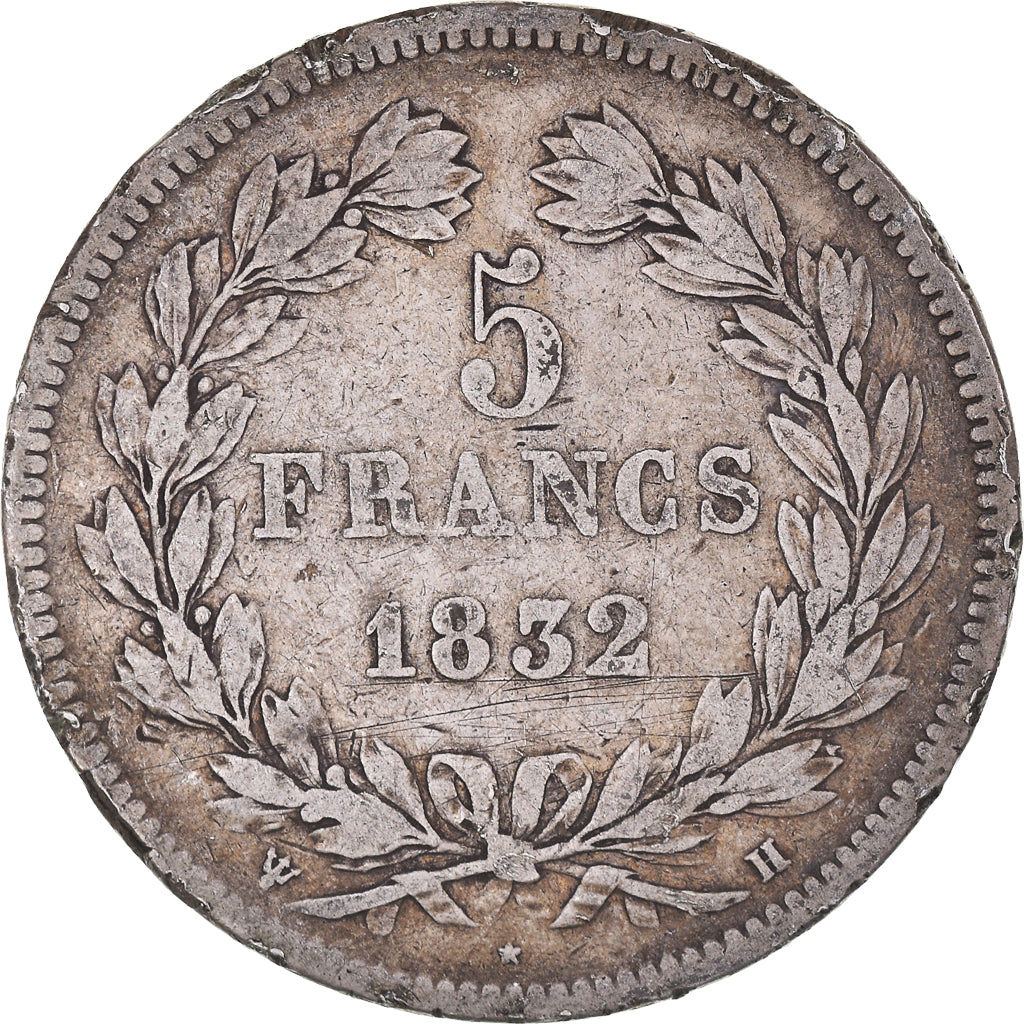 Coin, France, Louis-Philippe, 5 Francs, 1832, La Rochelle, VF(20-25), Silver