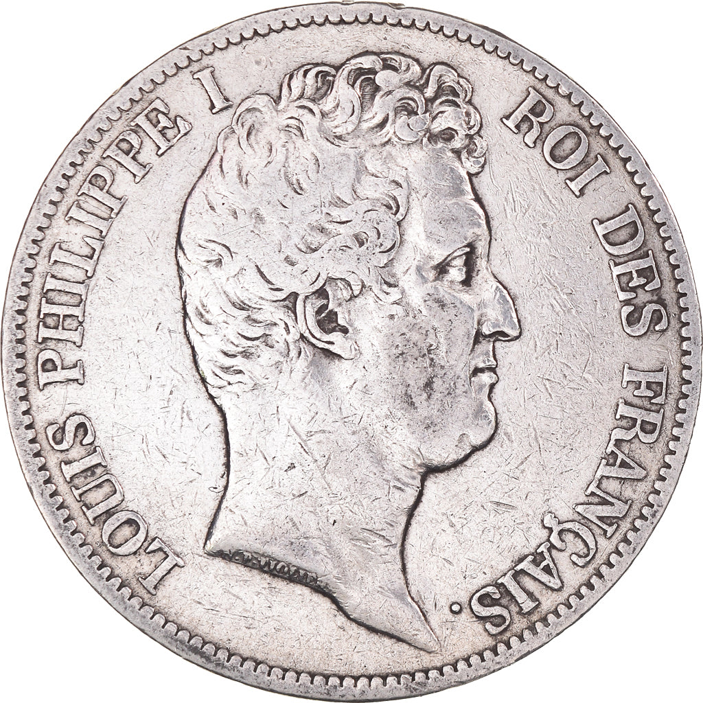 Coin, France, Louis-Philippe, 5 Francs, 1831, Lyon, VF(20-25), Silver, KM:735.4