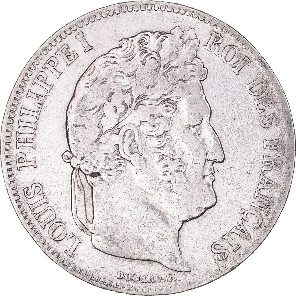 Coin, France, Louis-Philippe, 5 Francs, 1835, Lyon, VF(20-25), Silver, KM:749.4