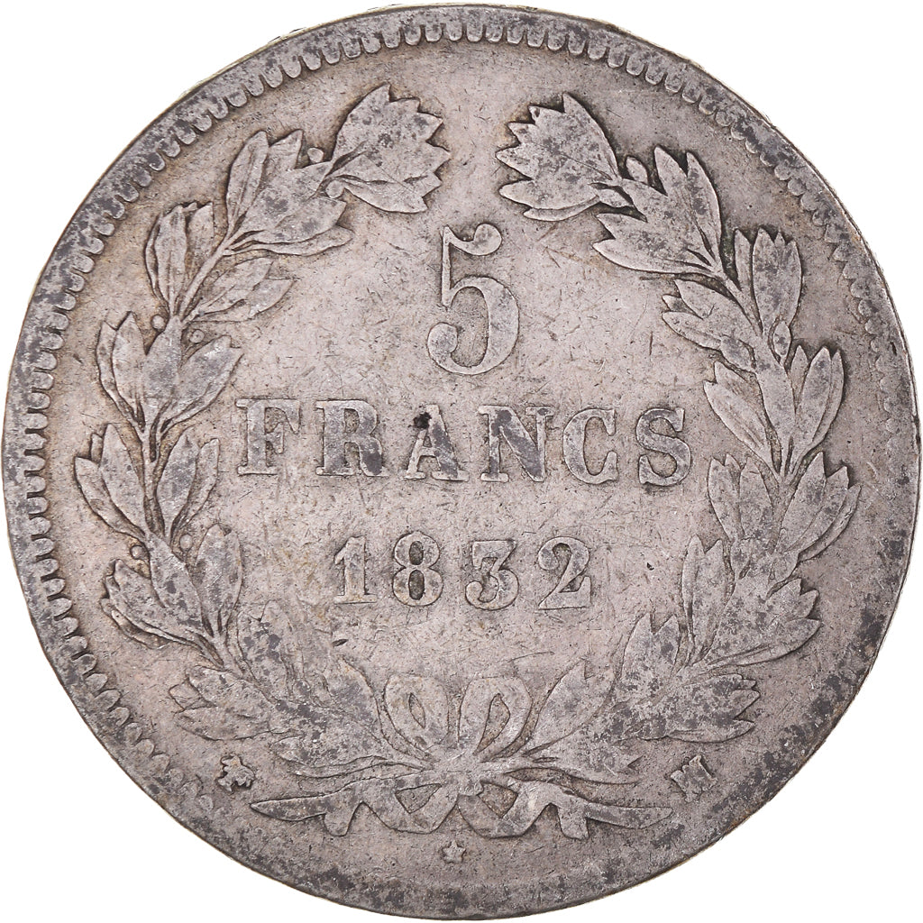 Münze, Frankreich, Louis-Philippe, 5 Francs, 1832, Marseille, S, Silber