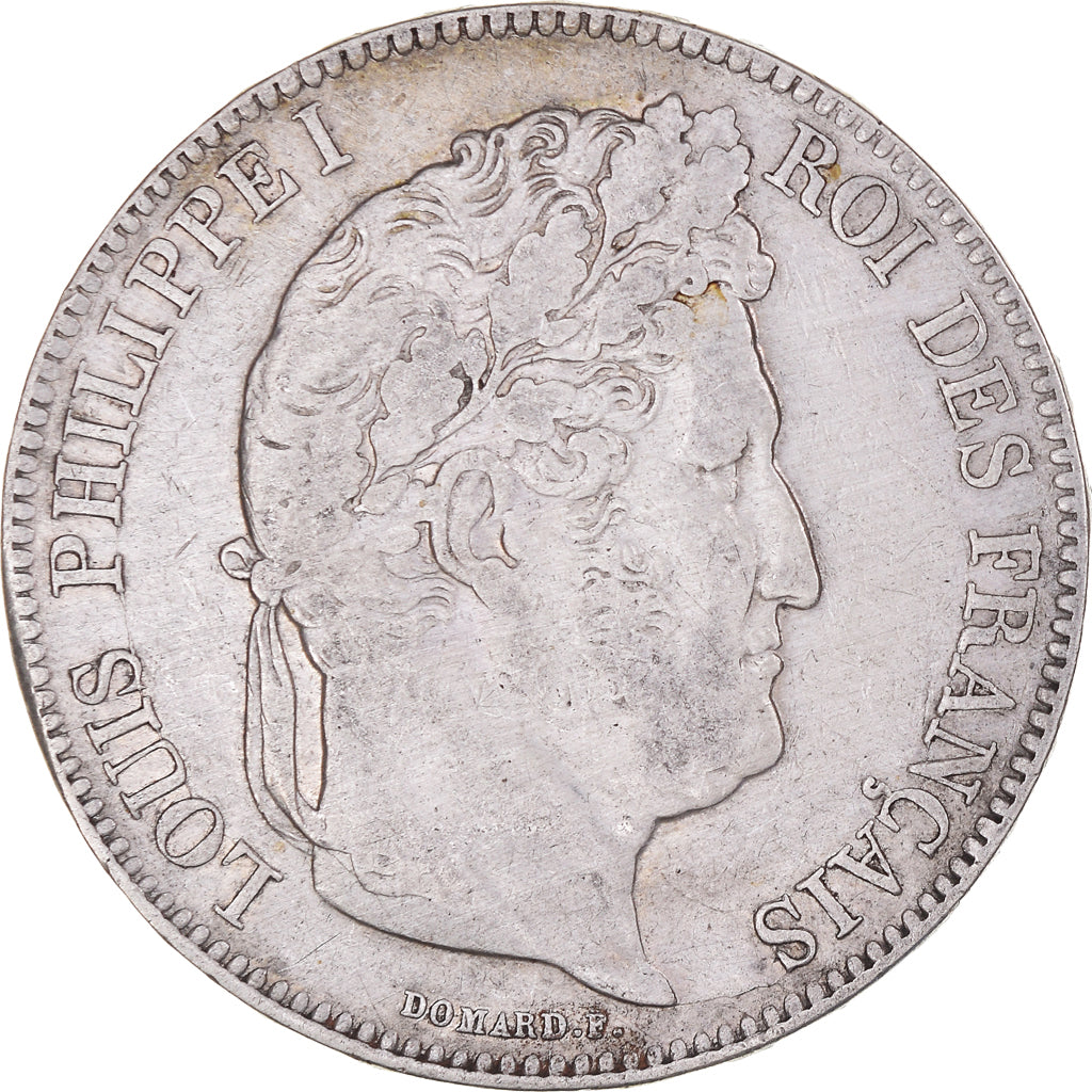Moeda, França, Louis-Philippe, 5 Francs, 1832, Marseille, VF(30-35), Prata