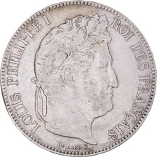 Moeda, França, Louis-Philippe, 5 Francs, 1832, Marseille, VF(30-35), Prata