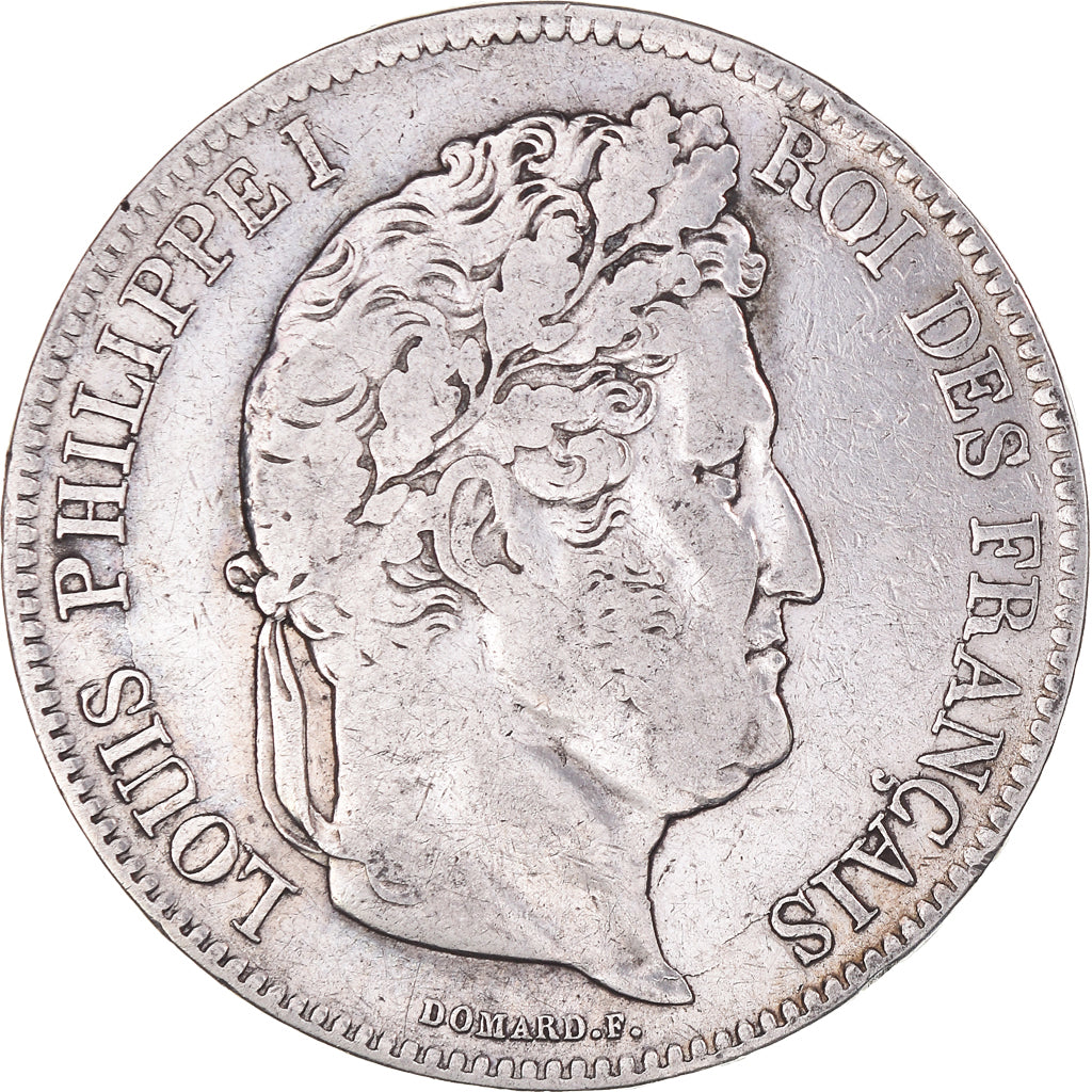 Moneta, Francia, Louis-Philippe, 5 Francs, 1833, Marseille, MB, Argento