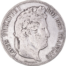 Moeda, França, Louis-Philippe, 5 Francs, 1841, Bordeaux, VF(20-25), Prata