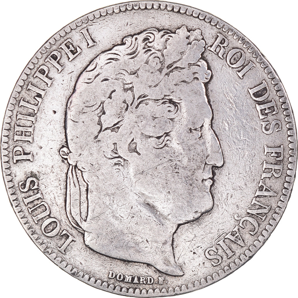 Coin, France, Louis-Philippe, 5 Francs, 1843, Bordeaux, VF(20-25), Silver