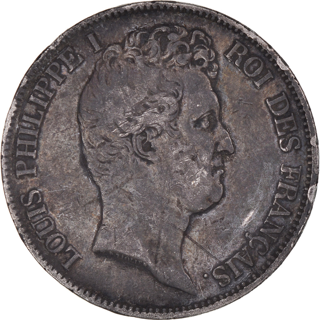 Moneta, Francia, Louis-Philippe, 5 Francs, 1830, Rouen, MB, Argento, KM:735.2