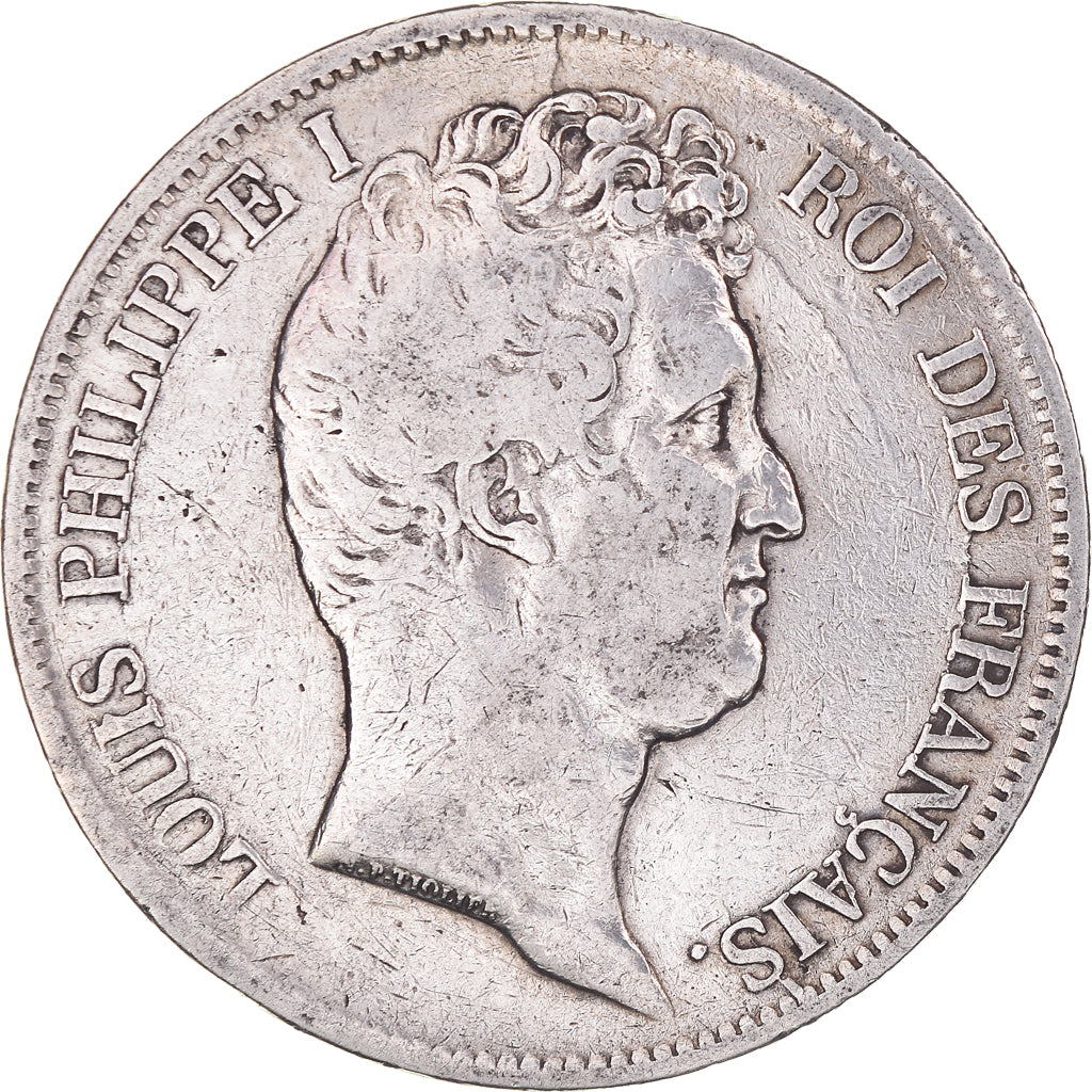 Moneta, Francia, Louis-Philippe, 5 Francs, 1830, Rouen, MB, Argento, KM:735.2