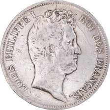 Moneta, Francia, Louis-Philippe, 5 Francs, 1830, Rouen, MB, Argento, KM:735.2