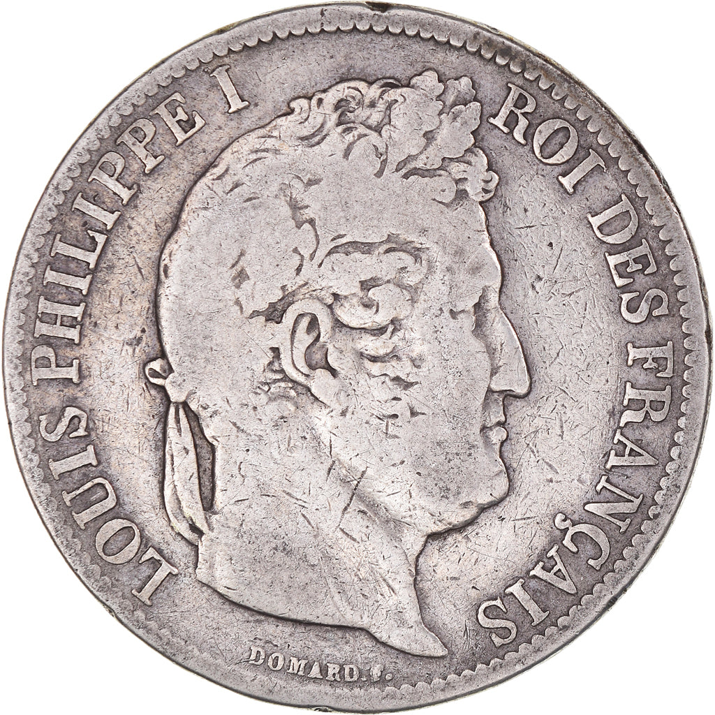 Coin, France, Louis-Philippe, 5 Francs, 1831, Rouen, VF(20-25), Silver
