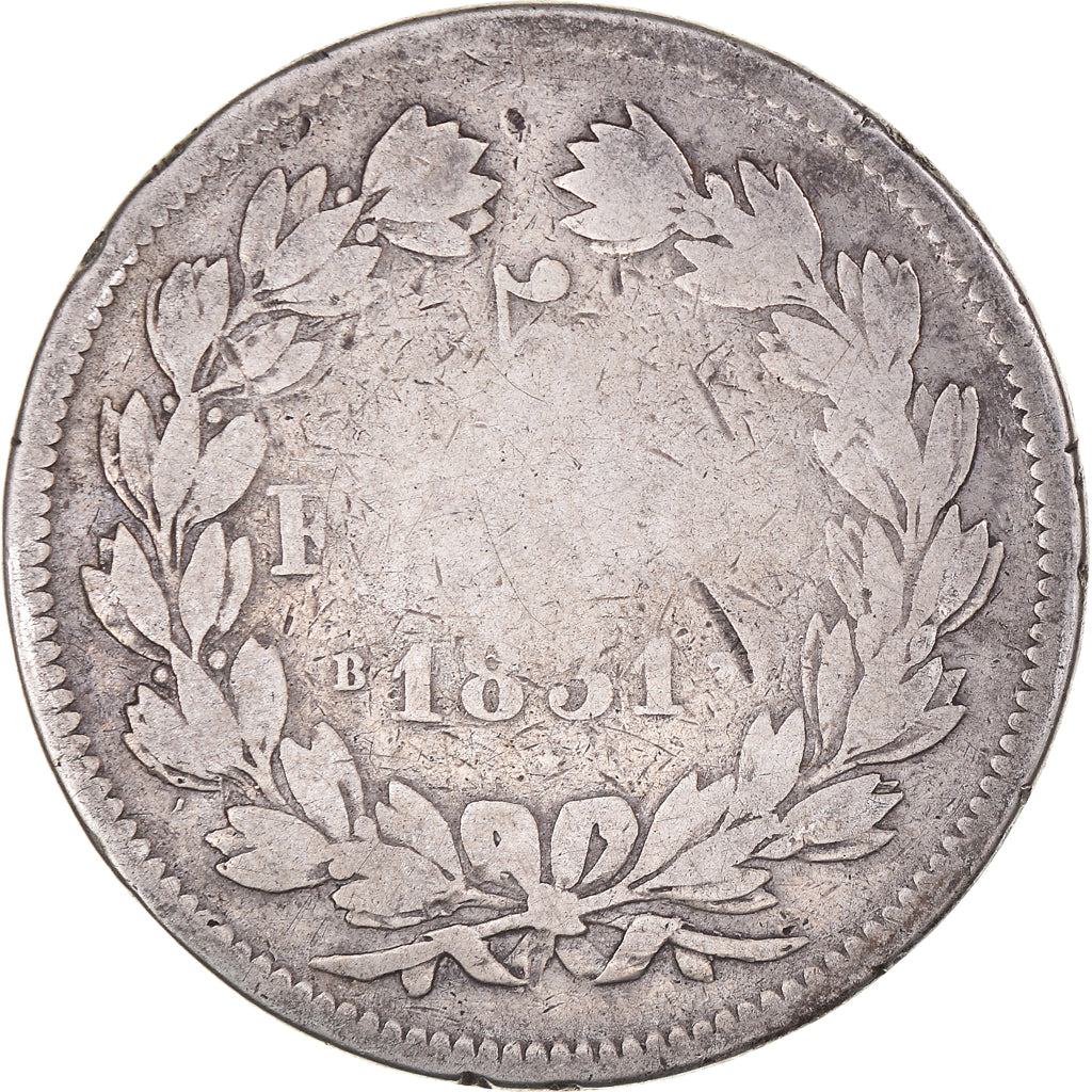 Coin, France, Louis-Philippe, 5 Francs, 1831, Rouen, VF(20-25), Silver