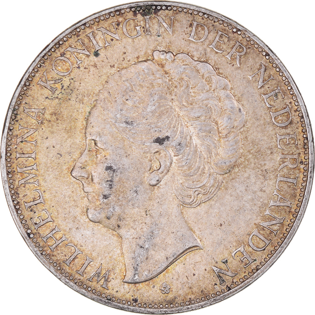 Münze, Niederlande, Wilhelmina I, 2-1/2 Gulden, 1938, VZ, Silber, KM:165