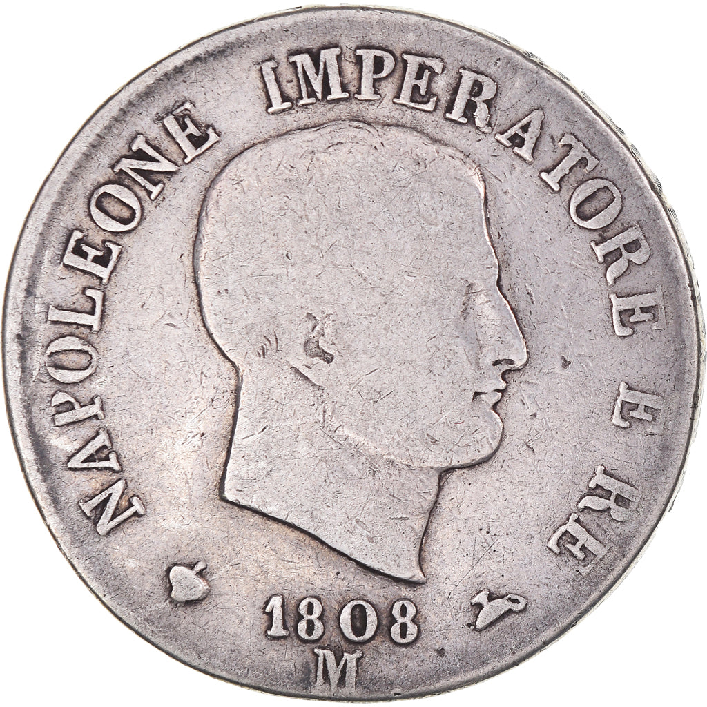 Monnaie, États italiens, KINGDOM OF NAPOLEON, Napoleon I, 5 Lire, 1808, Milan