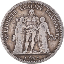 Coin, France, Hercule, 5 Francs, 1848, Strasbourg, VF(20-25), Silver, KM:756.2
