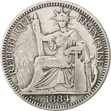 Moneda, COCHINCHINA FRANCESA, 10 Cents, 1884, Paris, MBC, Plata, KM:4