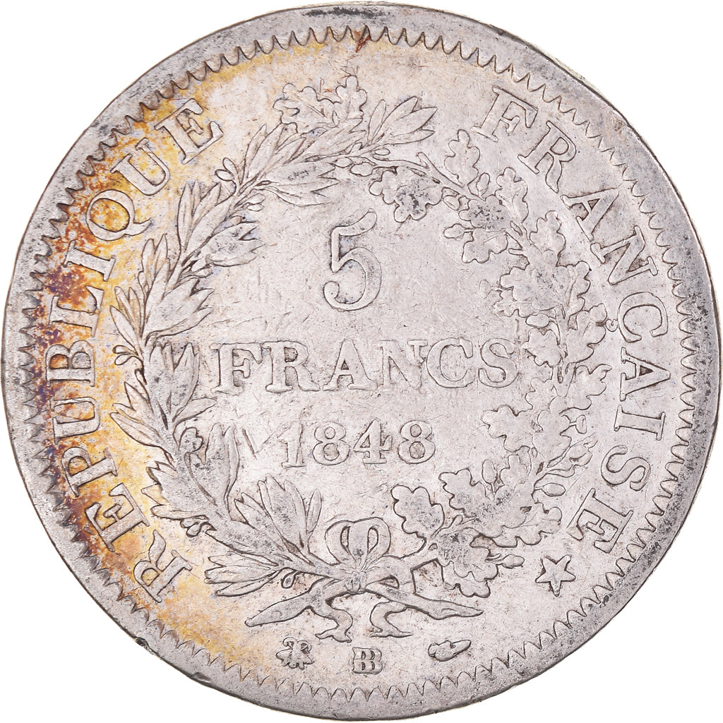 Monnaie, France, Hercule, 5 Francs, 1848, Strasbourg, TB+, Argent, Gadoury:683