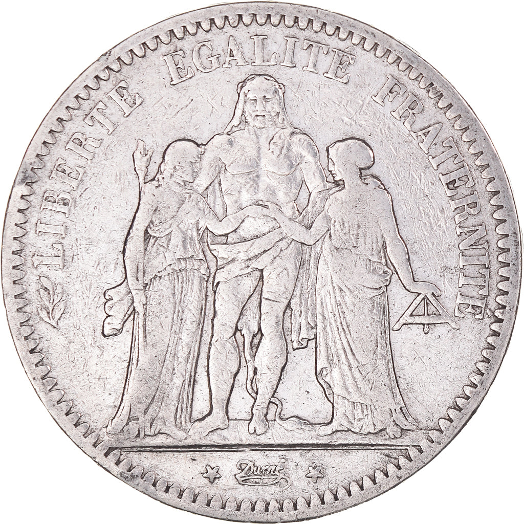 Coin, France, Hercule, 5 Francs, 1849, Strasbourg, VF(20-25), Silver, KM:756.2