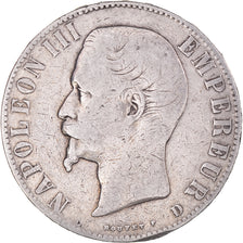 Moneta, Francia, Napoleon III, 5 Francs, 1856, Lyon, MB, Argento, KM:782.3