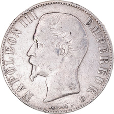 Moneta, Francja, Napoleon III, 5 Francs, 1856, Lyon, VF(20-25), Srebro